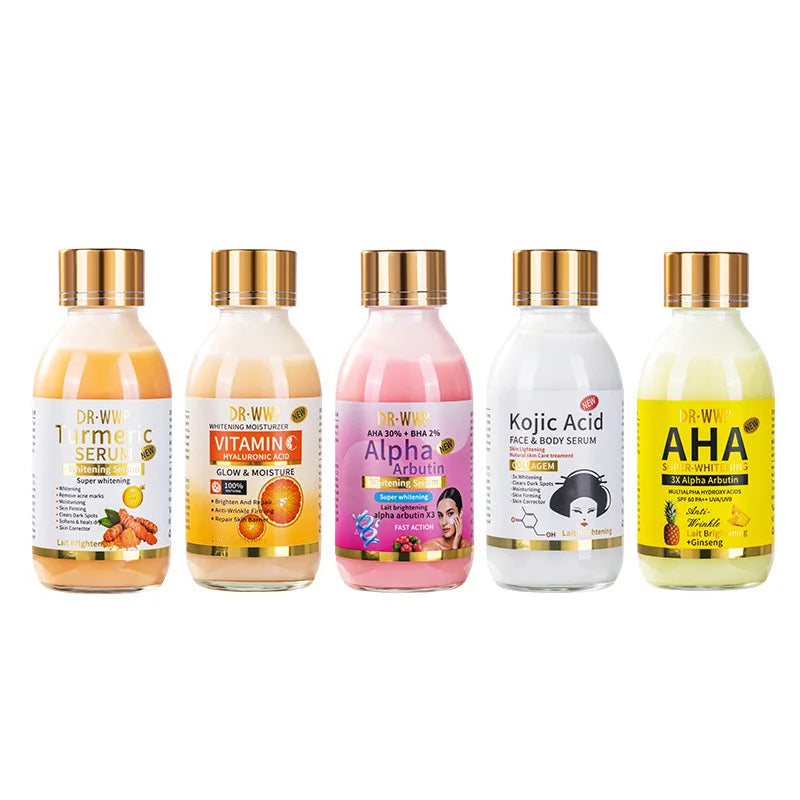 125ml AHA Arbutin Whitening Face Essence Moisturizing Facial Serum Turmeric & Kojic Acid Essence Liquid Firming Bright The Skin
