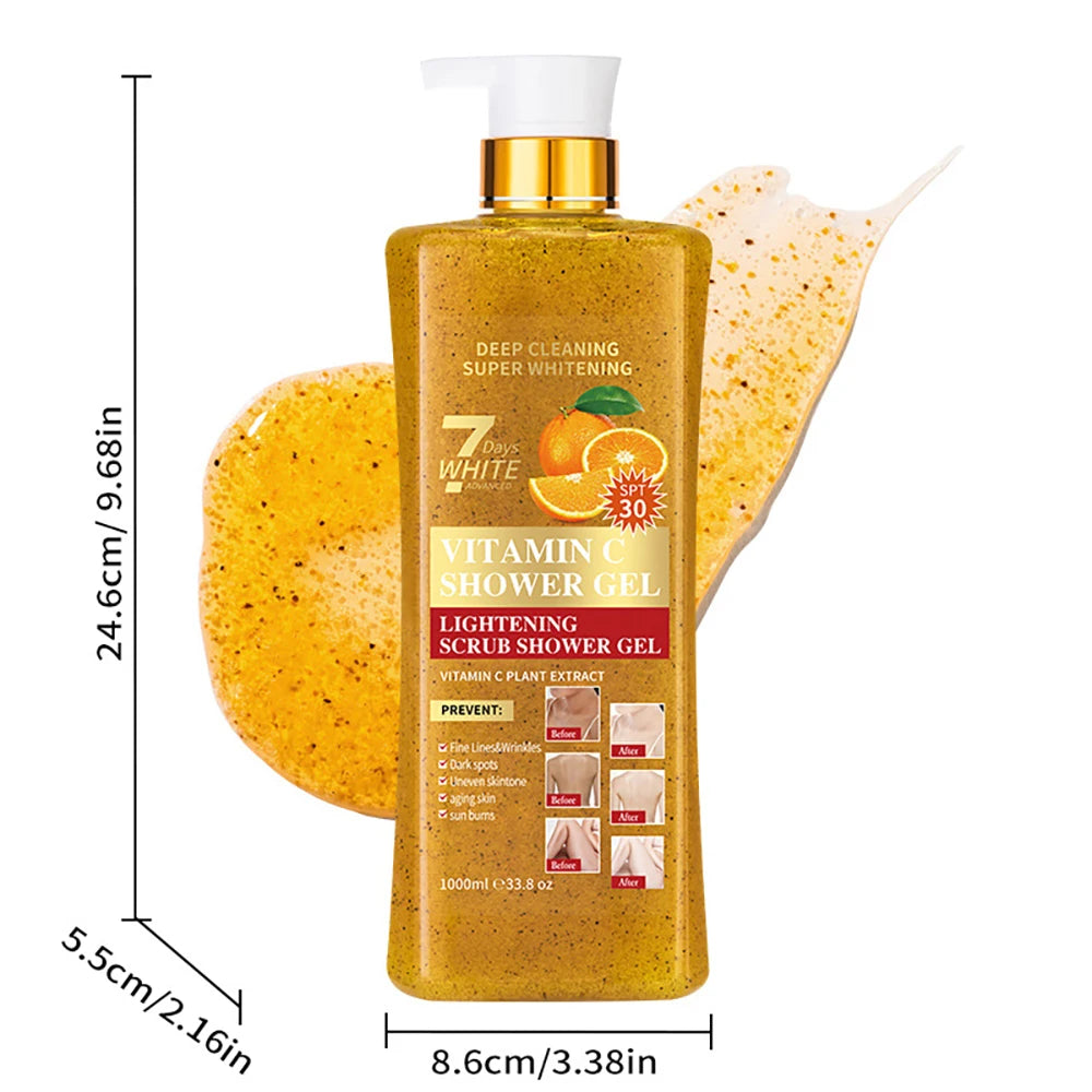 Milk Carrots Avocado Kojic Acid Shower Gel Deep Cleansing Brighten Skin Scrub Body Wash Exfoliator Body Care Fragrance Skincare