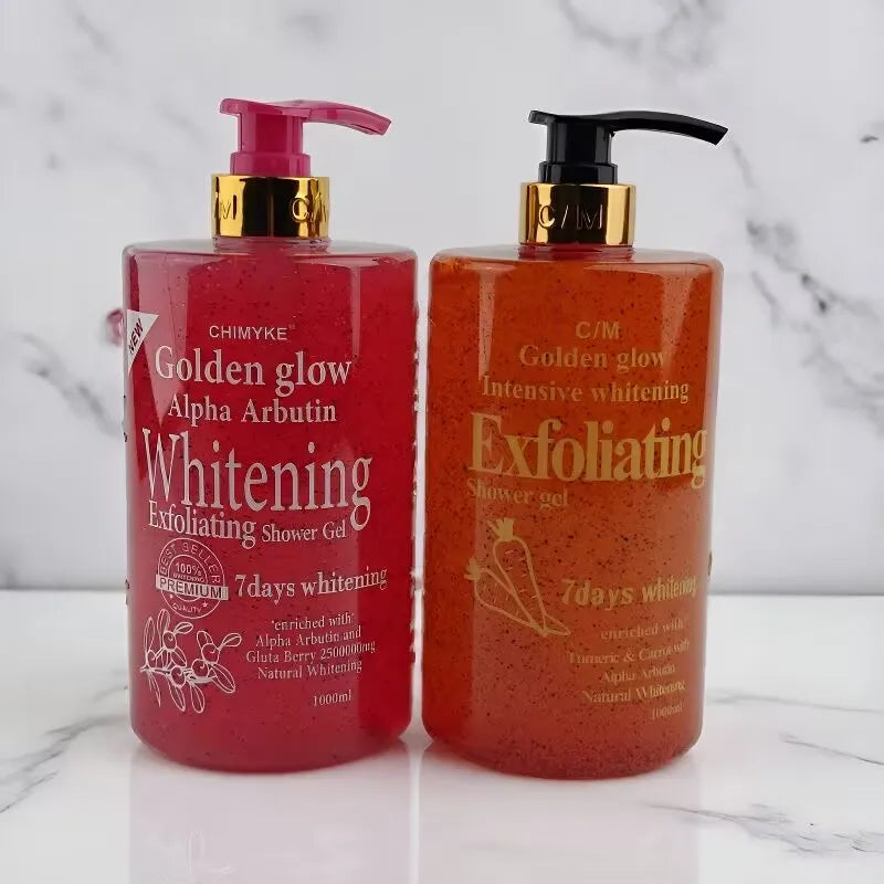 1kg 7Days Golden Glow Alpha Arbutin Brightening Body Wash | Tone Even, Deep Moisture, Skin Smoothing, Radiant Finish Shower Gel