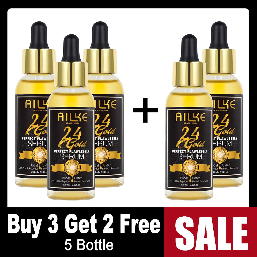AILKE 24K Glod Flawlessly Skin Care Set, Whitening, Reduce Dark Spots, Pigmentation, Wrinkles, Moisturize, For All Skin Types