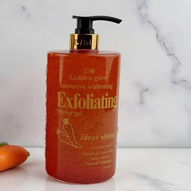 1kg 7Days Golden Glow Alpha Arbutin Brightening Body Wash | Tone Even, Deep Moisture, Skin Smoothing, Radiant Finish Shower Gel