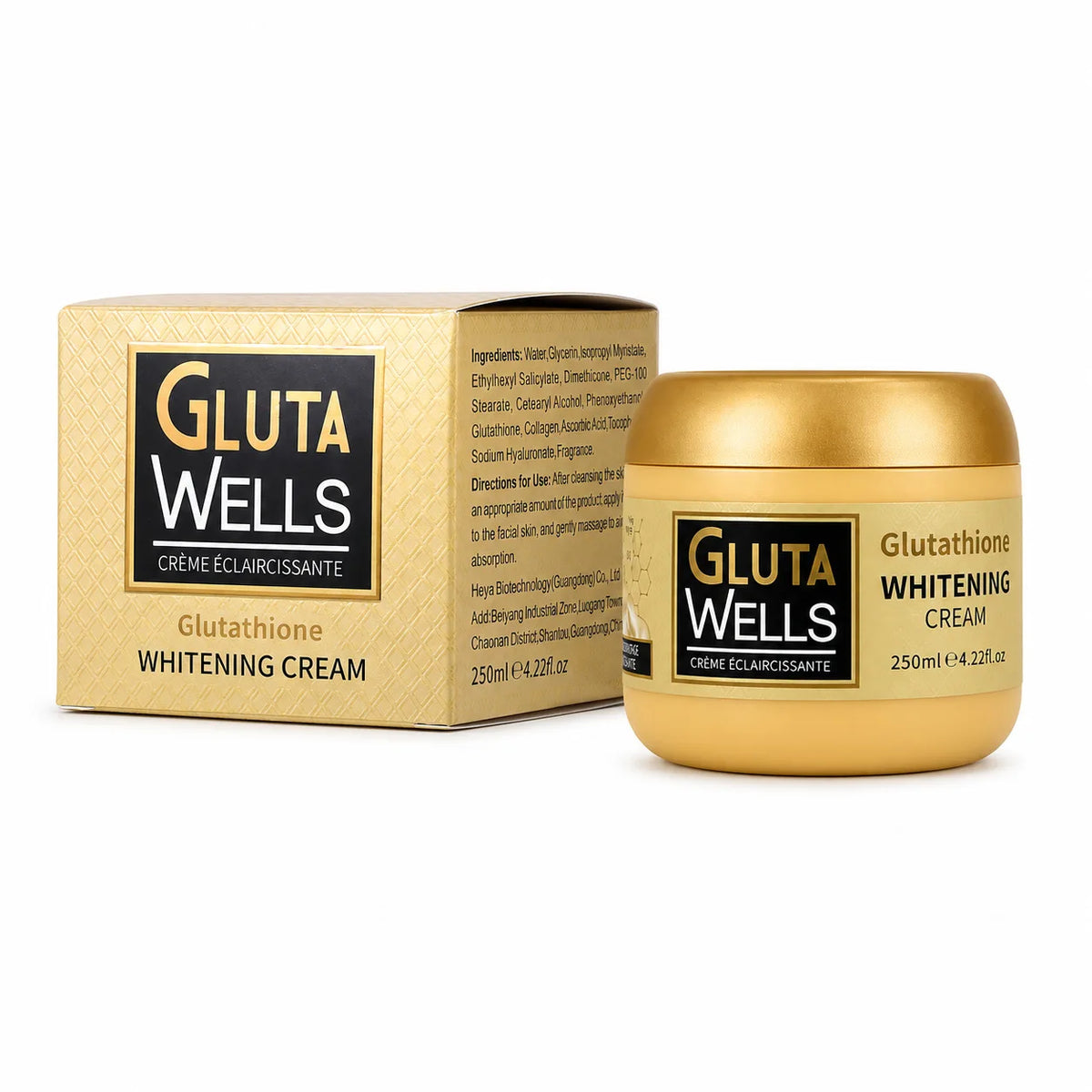 Glutathione Whitening Cream 250ml Moisturizing Face Cream Nourishing Brightening Smooth Even Skin Tone Facial Skin Care