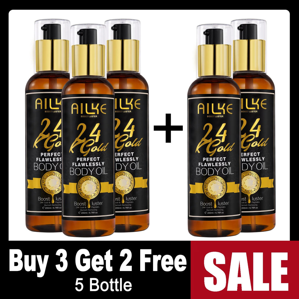 AILKE 24K Glod Flawlessly Skin Care Set, Whitening, Reduce Dark Spots, Pigmentation, Wrinkles, Moisturize, For All Skin Types