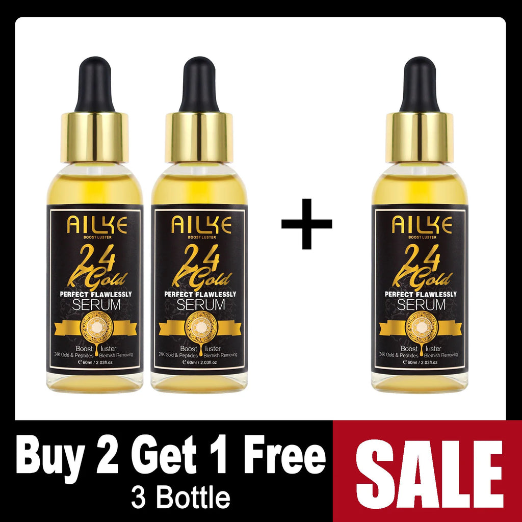 AILKE 24K Glod Flawlessly Skin Care Set, Whitening, Reduce Dark Spots, Pigmentation, Wrinkles, Moisturize, For All Skin Types