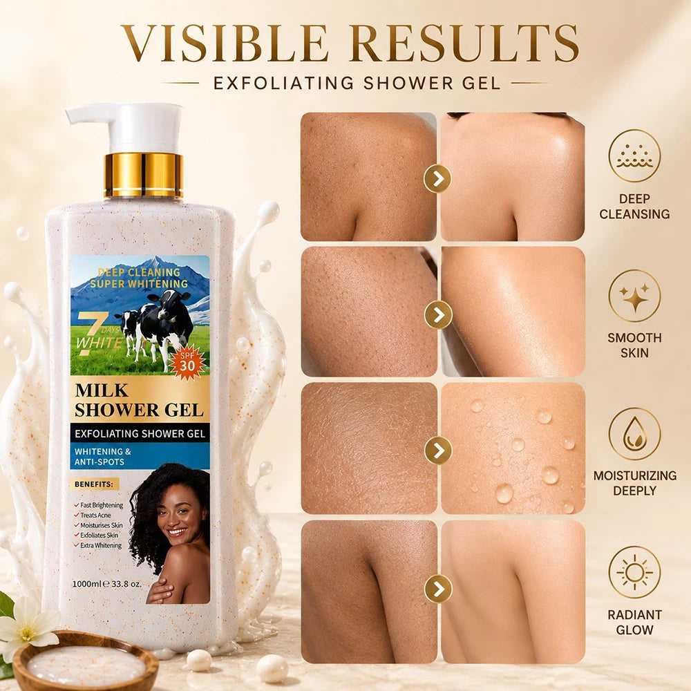 Milk Carrots Avocado Kojic Acid Shower Gel Deep Cleansing Brighten Skin Scrub Body Wash Exfoliator Body Care Fragrance Skincare