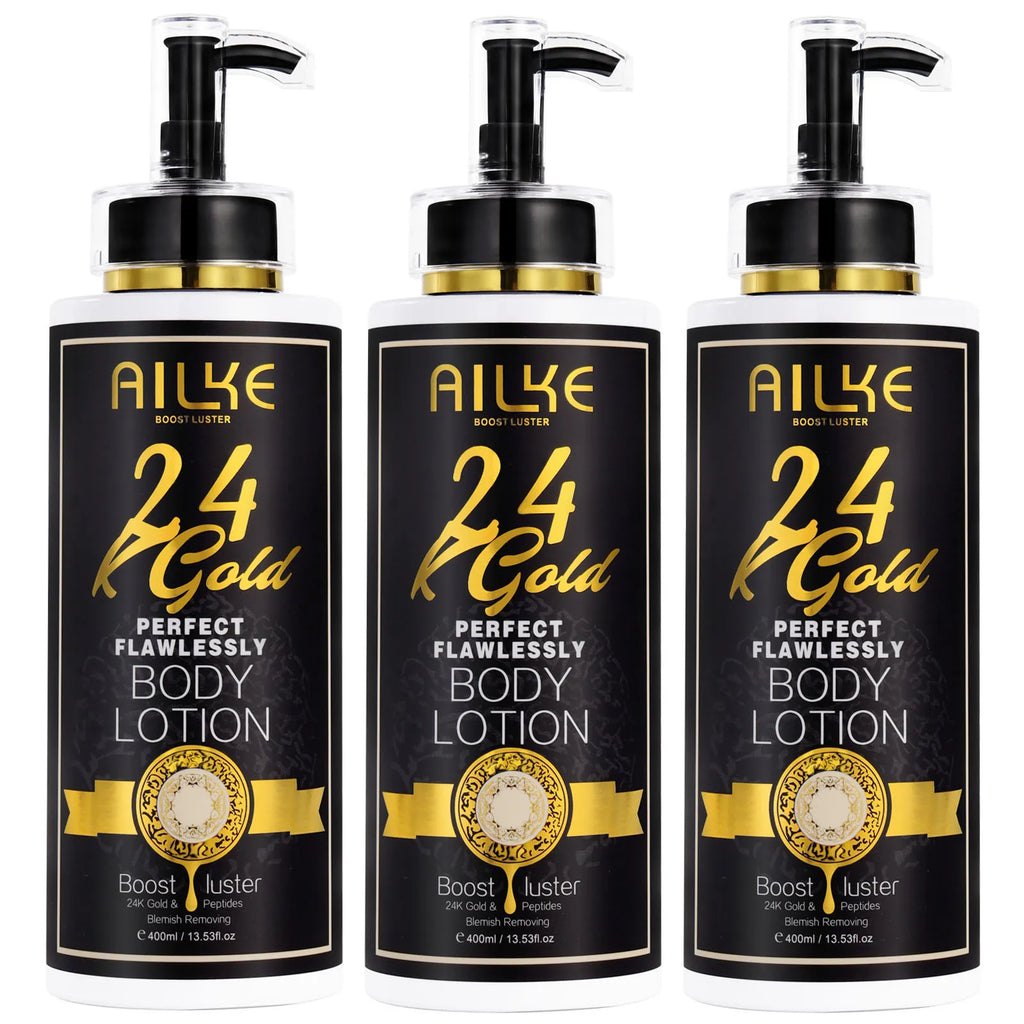AILKE 24K Glod Flawlessly Skin Care Set, Whitening, Reduce Dark Spots, Pigmentation, Wrinkles, Moisturize, For All Skin Types