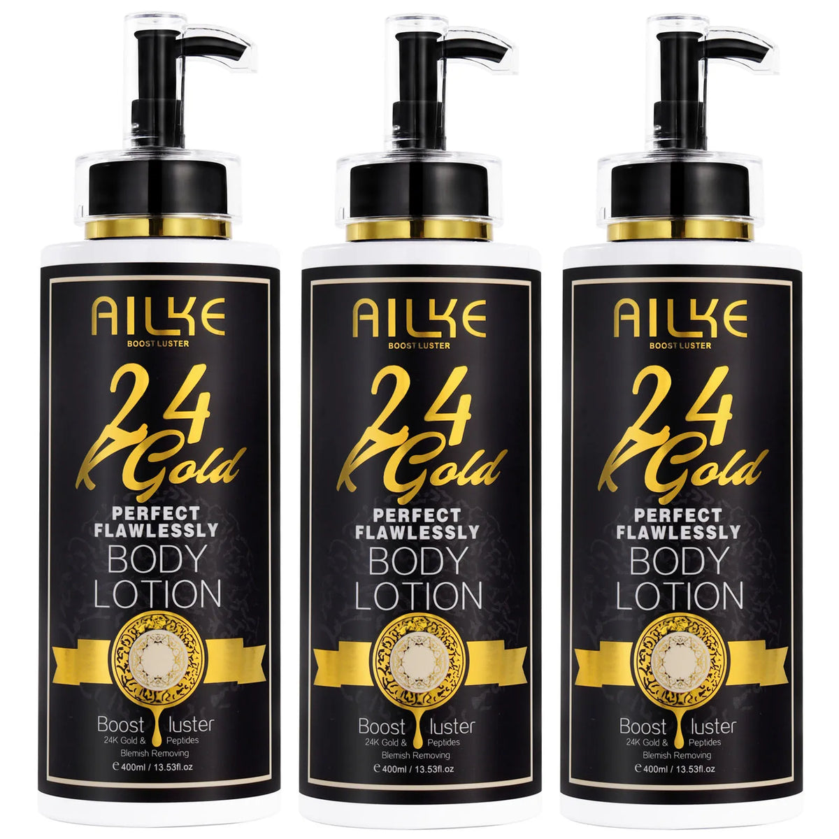 AILKE 24K Glod Flawlessly Skin Care Set, Whitening, Reduce Dark Spots, Pigmentation, Wrinkles, Moisturize, For All Skin Types