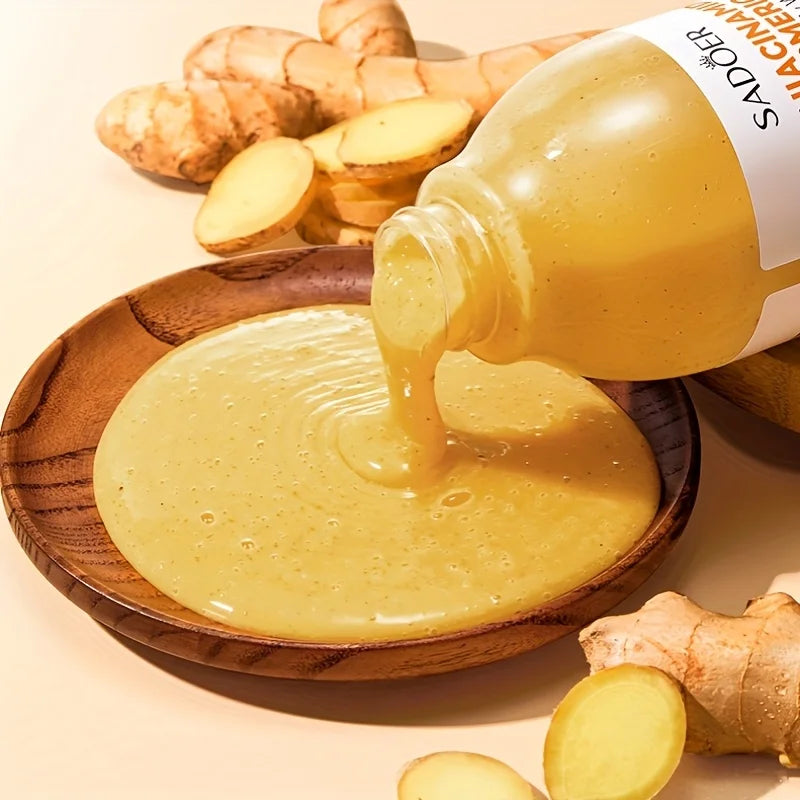 520Ml/Bottle Niacinamide Turmeric Scrub Shower Gel, Rich in Ingredients Such as Niacinamide and Turmeric Extract, with a Smooth and Fine Scrub Texture, Abundant Foam, Gentle Bathing Experience, Cleans Sweat and Other Dirt and