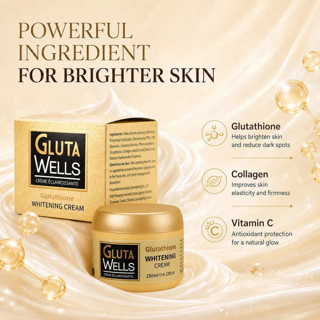 Glutathione Whitening Cream 250ml Moisturizing Face Cream Nourishing Brightening Smooth Even Skin Tone Facial Skin Care