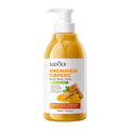 520Ml/Bottle Niacinamide Turmeric Scrub Shower Gel, Rich in Ingredients Such as Niacinamide and Turmeric Extract, with a Smooth and Fine Scrub Texture, Abundant Foam, Gentle Bathing Experience, Cleans Sweat and Other Dirt and